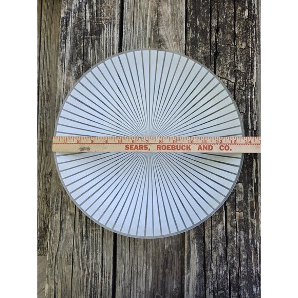 Round 14" White MCM Glass Ceiling Shade Light Dome Atomic Starburst - Picture 7 of 11